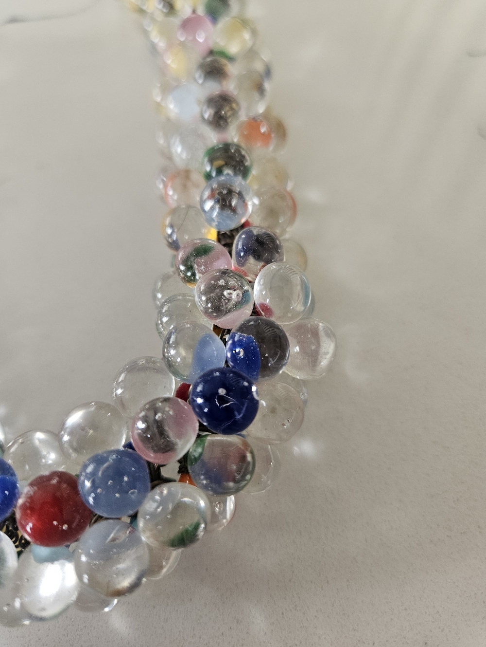 Vintage MCM Murano Art Glass Color Shifting Pools Light Statement Necklace 24" - Picture 8 of 11